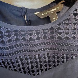 Banana Republic Lace Yoke Sleeveless Blouse